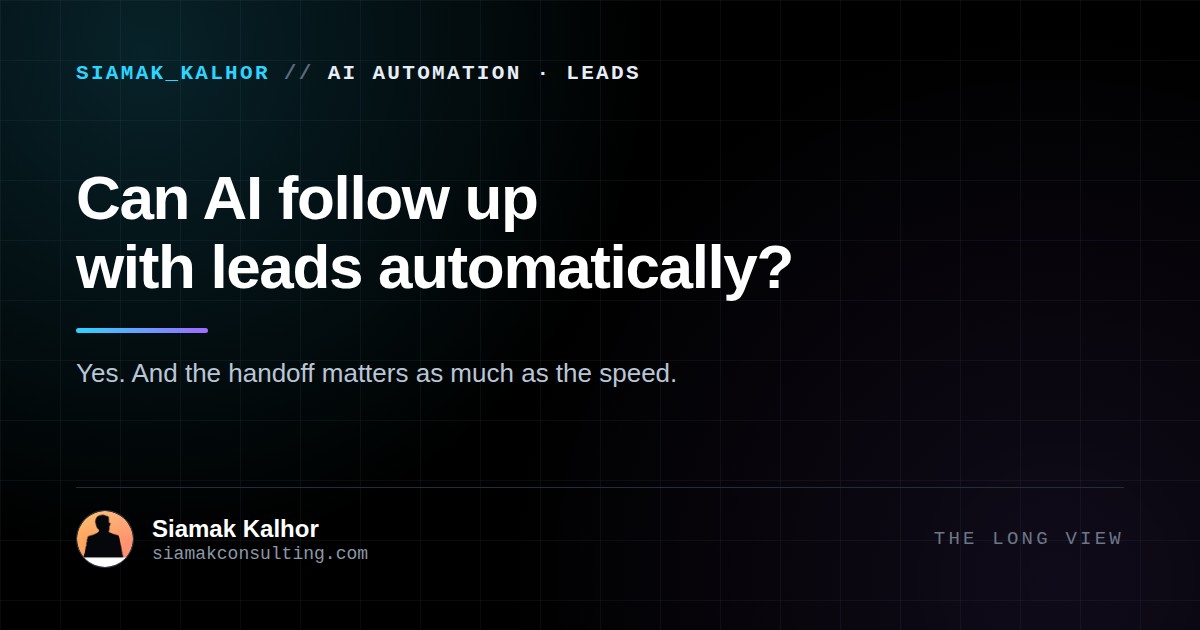 Cover image for the article: Can AI Follow Up With Leads Automatically?