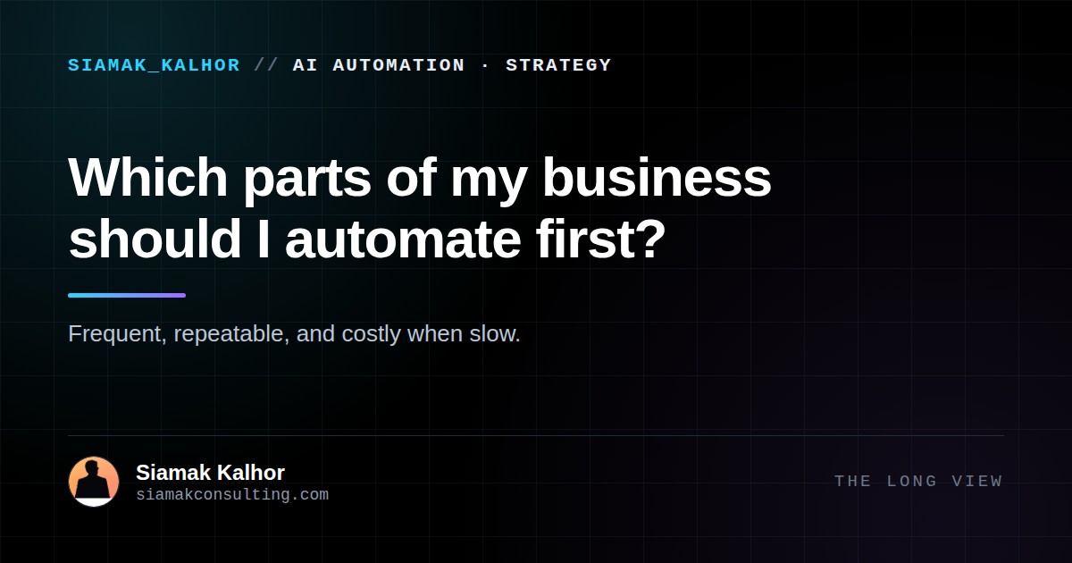 Cover image for the article: Which Parts of My Business Should I Automate First?